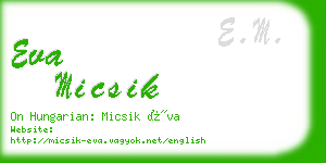 eva micsik business card